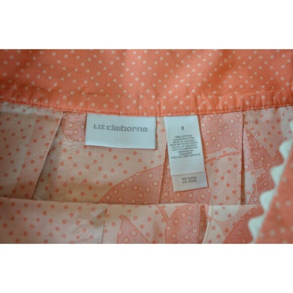 Vintage 90s y2k Liz Claiborne Pastel Cotton Floral Pleated Skirt Womens Size 8 - Picture 4 of 8